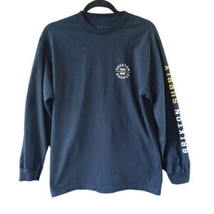BRIXTON Oath Navy Mens T-Shirt Navy Blue Standard‎ Fit Crest Crew Neck Small